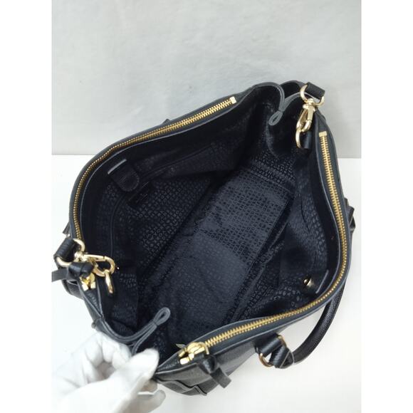 Kate Spade New York Black Leather Carryall Double Handles Satchel Bag - Picture 9 of 16